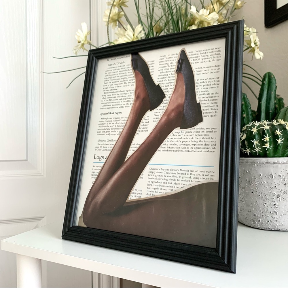 Minimalist Legs Wall Art Fashion Collage High Heels Chic Neutral Decor